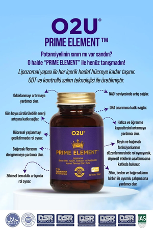 O2U Prime Element 30 Dilaltı Tablet | 820 Mg/Tablet